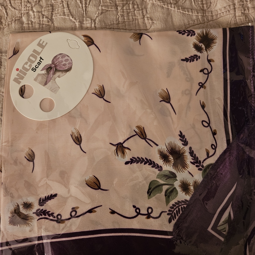 Nicole Purple Floral Scarf